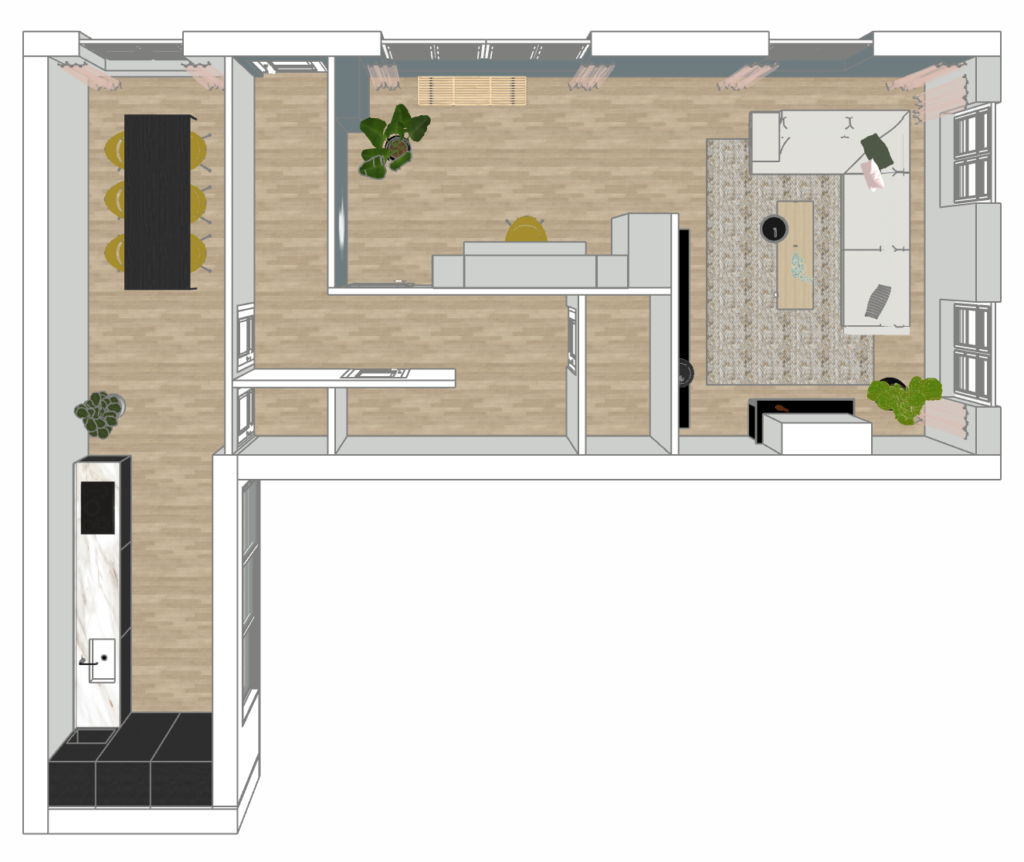 Totale make-over woning Borne plattegrond