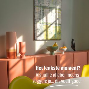 Het leukste moment? Als jullie allebei ineens zeggen: ja… dit voelt goed.