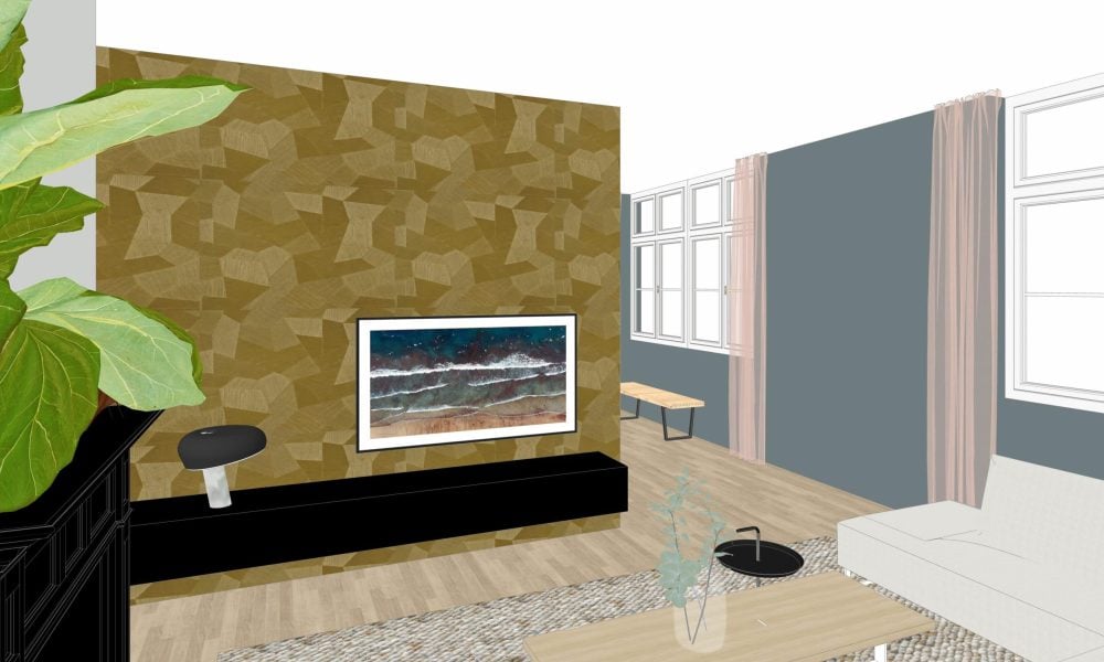 Totale make over woning Borne woonkamer